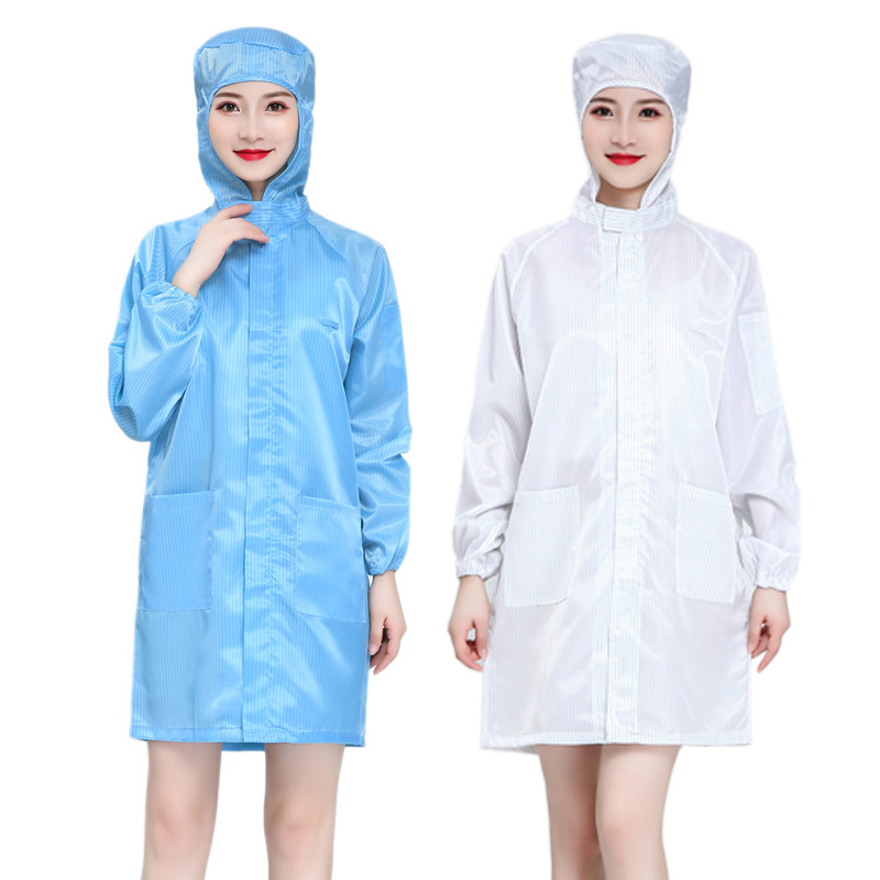 Прямые поставки антистатического костюма с капюшоном, рабочая одежда с вышитым логотипом