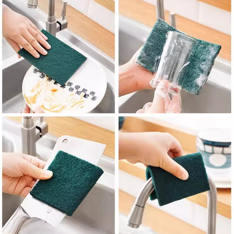 Household Dishwashing Sponge Magic Cleaning Sponge Scouring Brush Double-Sided Decontamination Emery Sponge Dishwashing Wipe Wholesale