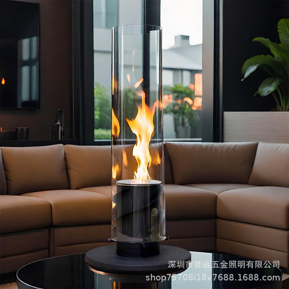 Amazon cross-border hot sale real fire alcohol fireplace indoor fire tornado rotating real flame atmosphere heating fireplace