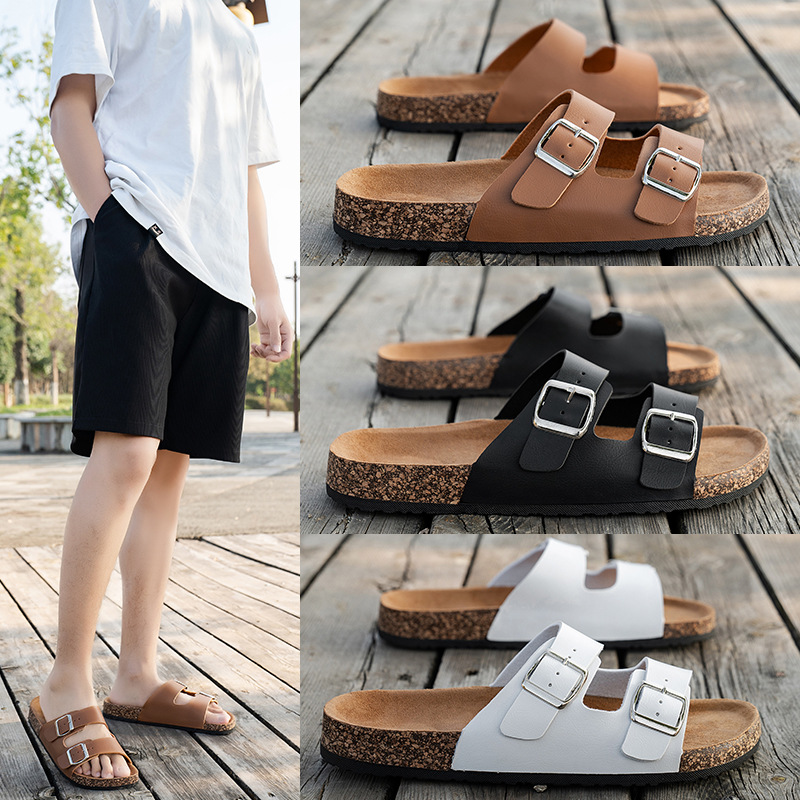 Birkenstock Slippers Summer Couple Style Casual Outer Wear Slippers Men's Cross-Border Versatile Large Size Slippers Men's Trendy Style
