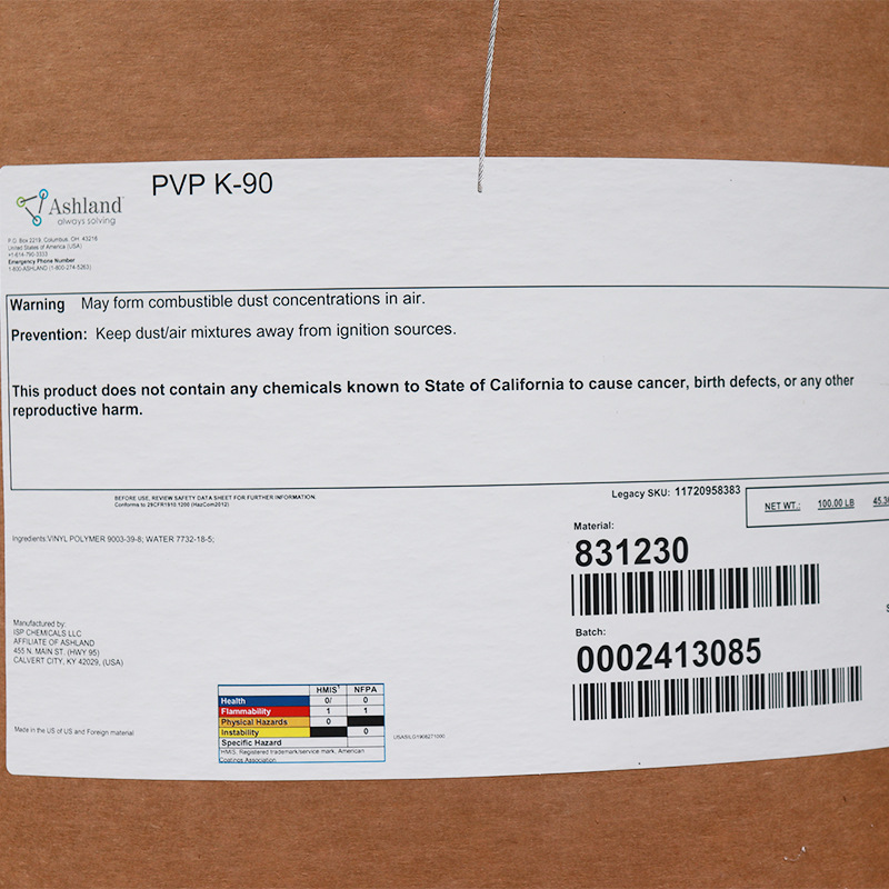 Ashland Pvp K-90 | Polyvinylpyrrolidone | High Viscosity Film-Forming Polymer |   9003-39-8