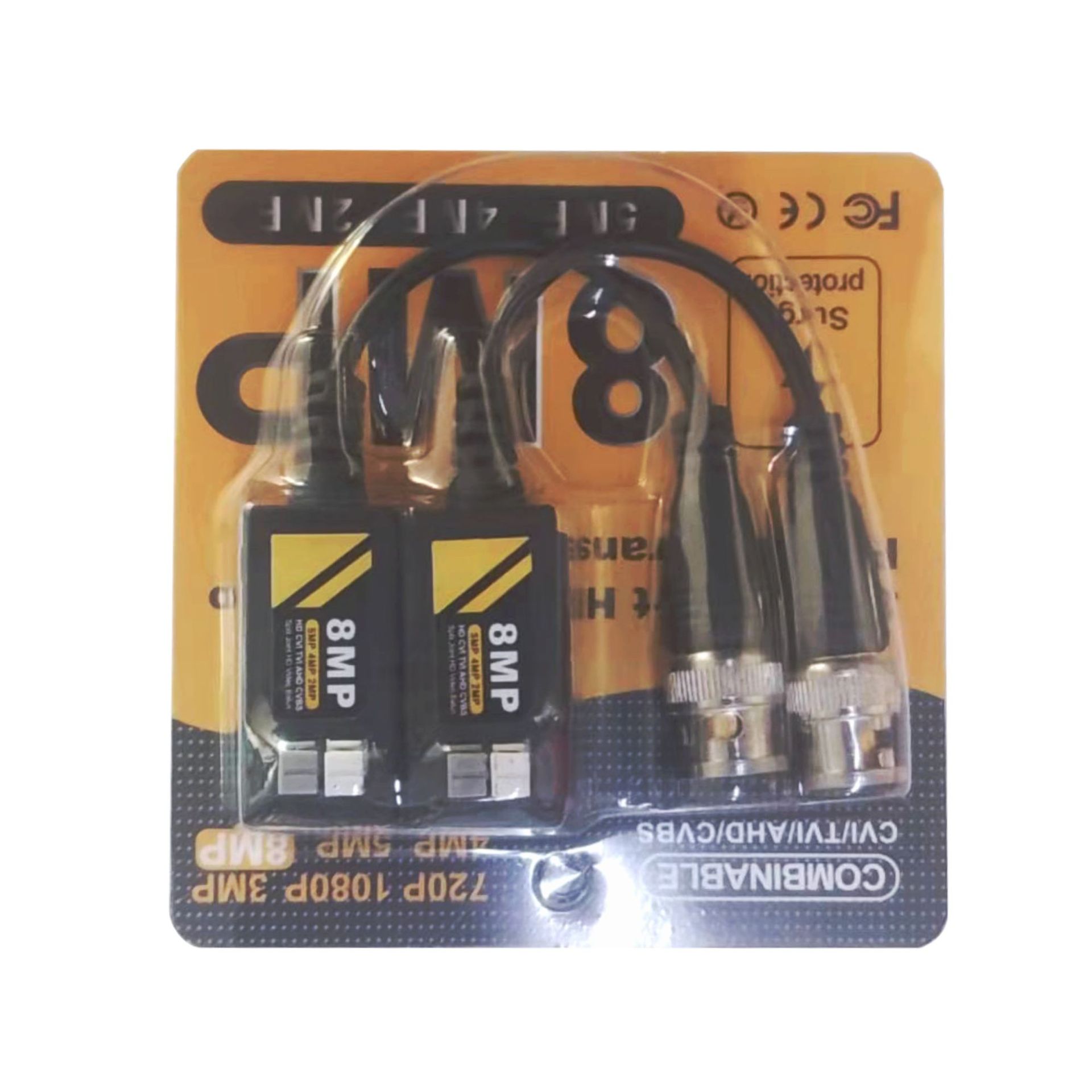 Surveillance twisted pair transmitter 8 million NVTEL brand AHD CVI TVI 8MP video transmitter Balun