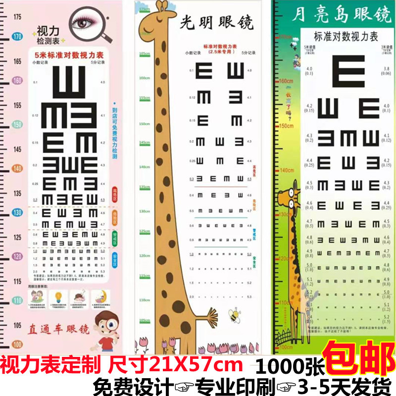 Визуальная таблица индивидуальная 3 м покрытая бумага измерение зрения для дома визуальная таблица для магазинов очков активность визуальная таблица фабрики