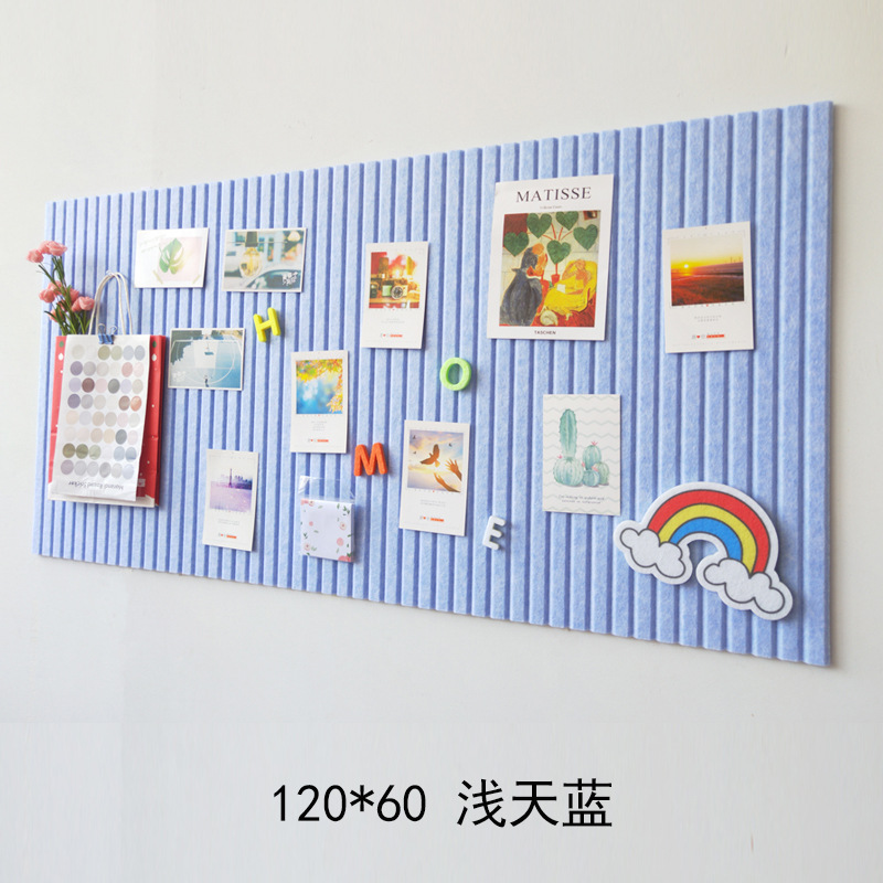 Vertical Stripe Felt Board Photo Wall Living Room KTV Decorative Background Board Photo Message Display Board Punch-Free Self-Adhesive