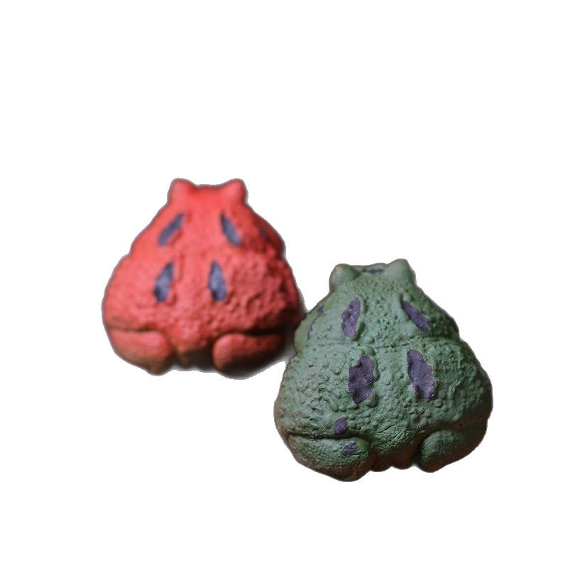 Yixing Purple Sand Tea Pet Small Horned Frog Boutique Can Raise Wealth and Treasure Frog Tea Play Fish Tank Landscaping Decoration Tea Table Ornaments