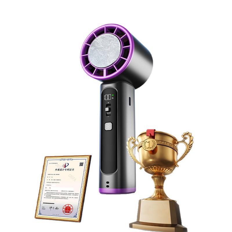 100-Speed High-Speed Foldableing Handheld Refrigeration Fan USB Mini Portable Rechargeable Turbine Desktop Fan