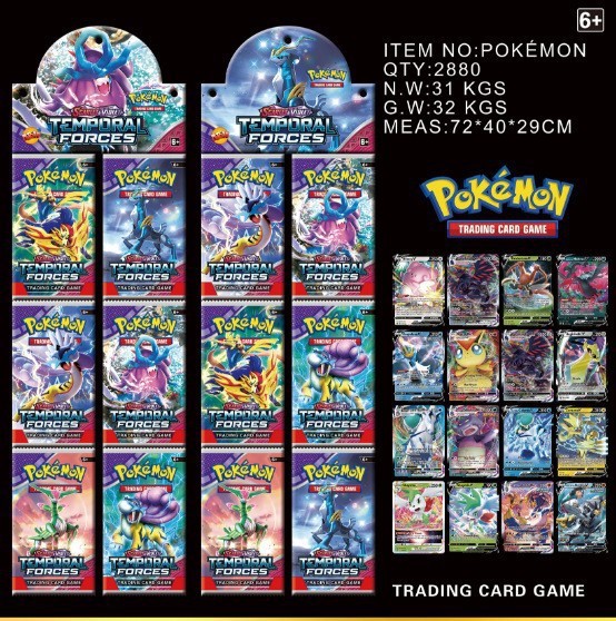 Чистая английская экспортная версия карты Покемона Пикачу, английская версия, 288 штук, оптовая продажа 1