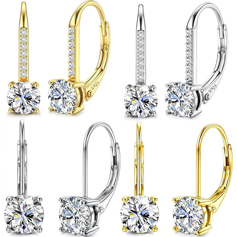 Серьги с моиссанитом 1 карат, женская мода, элегантная легкая роскошь, высококачественные серьги из серебра S925 цвета D