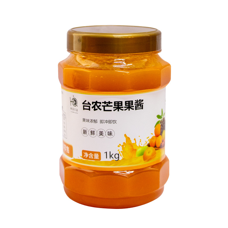 Taiwan farmers mango sauce 1kg milk tea shop raw materials commercial Yangzhi ganlu mango sauce net red dessert bottled wholesale