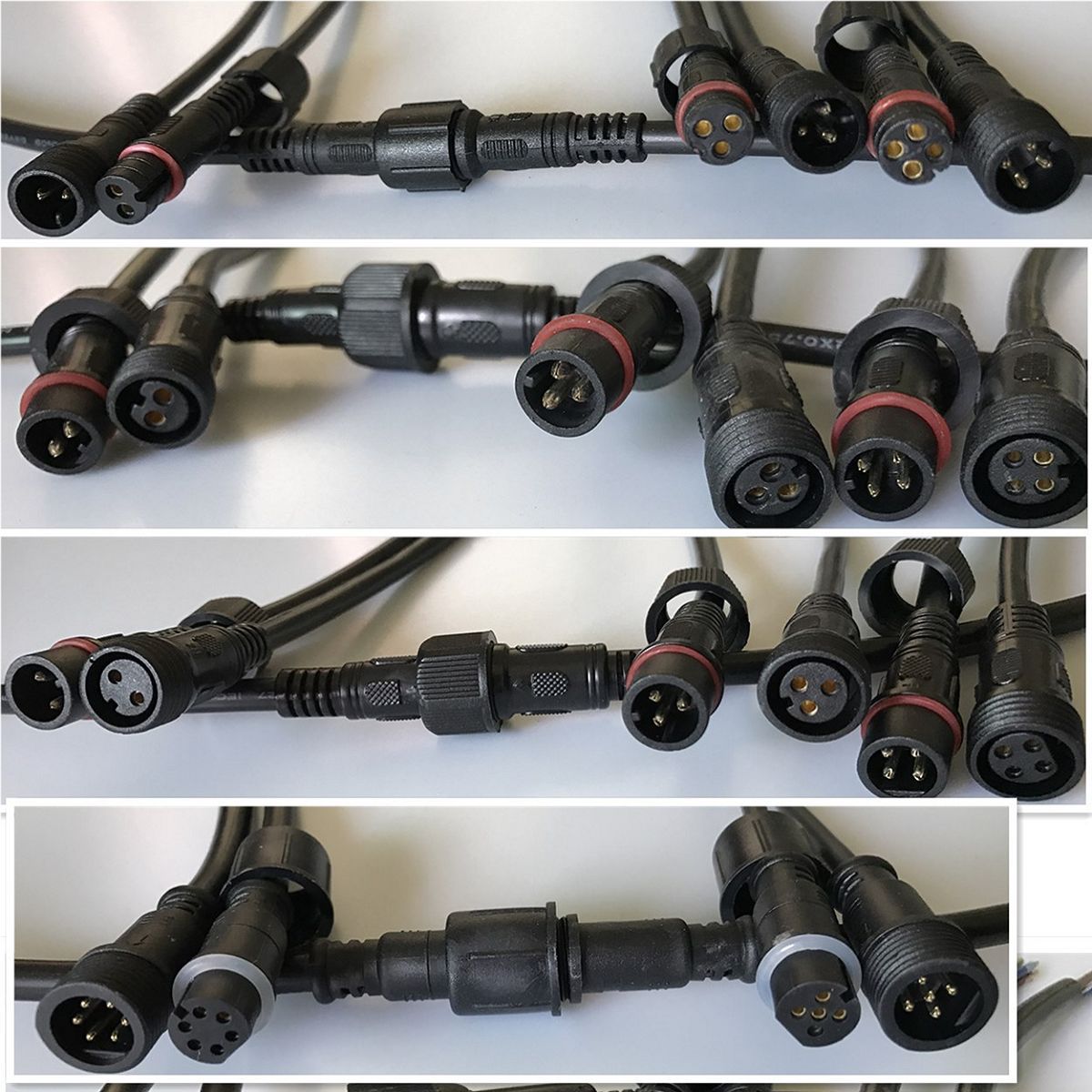 2 3 4 5 6 7 8 core waterproof connector waterproof plug, LED waterproof fast male and female connector wire
