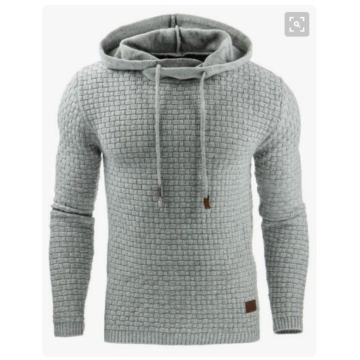 Autumn and Winter New European and American Men's Jacquard Sweatshirt Long-Sleeved Hoodie Warm Color Hooded Sweatshirt Jacket