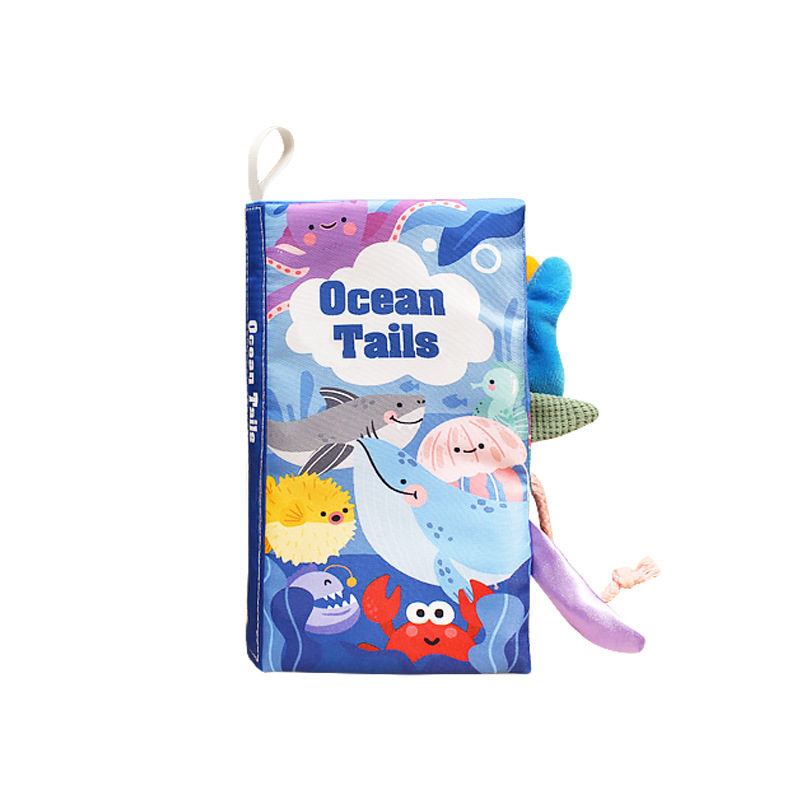 English version tail cloth book cross-border Amazon hot sale educational early education Enlightenment baby cloth book Baby toy manufacturer