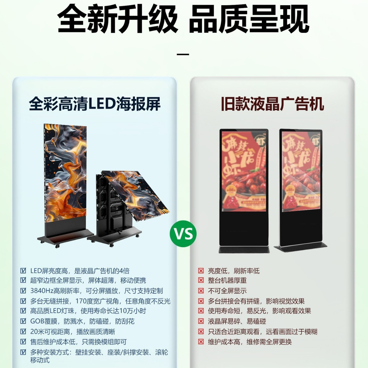 Indoor P1.86 Double-Sided 70% off Stack Poster Screen Removable Screen Display Promotional Led Display