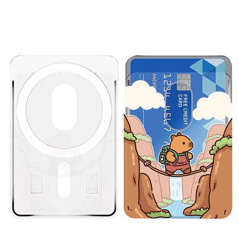 Kapibala Capybara Cute Slider Card Holder Student Id Card Bus Subway Card Holder Id Card Transparent Magnetic Card Holder