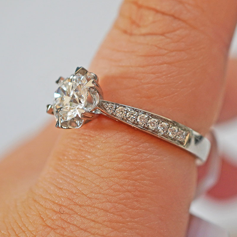 Pt950 Platinum Cultivated Diamond Ring for Women Niche Heart-Shaped Starry Wedding Proposal