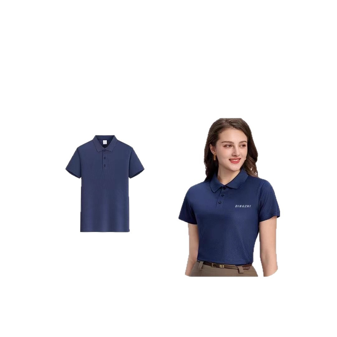 Summer Lapel Pure Color Polo Shirt Cross-Border European Size Short-Sleeved T-Shirt Group Work Clothes Advertising Shirt Printed with Logo