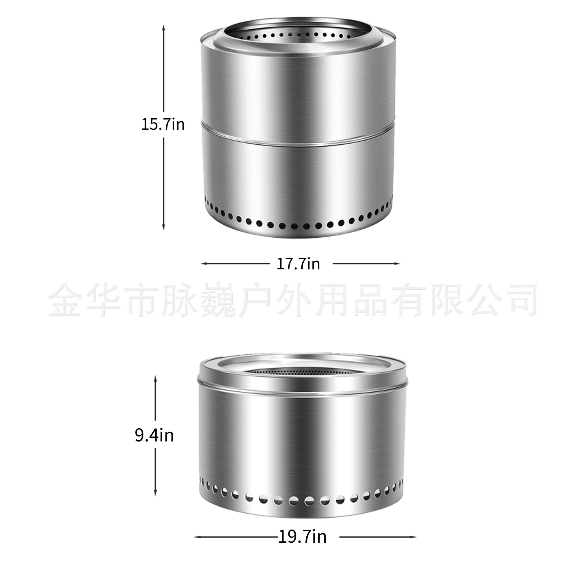 户外野营柴火炉中号可拆不锈钢 庭院篝火炉取暖炉子烽火台mwD245