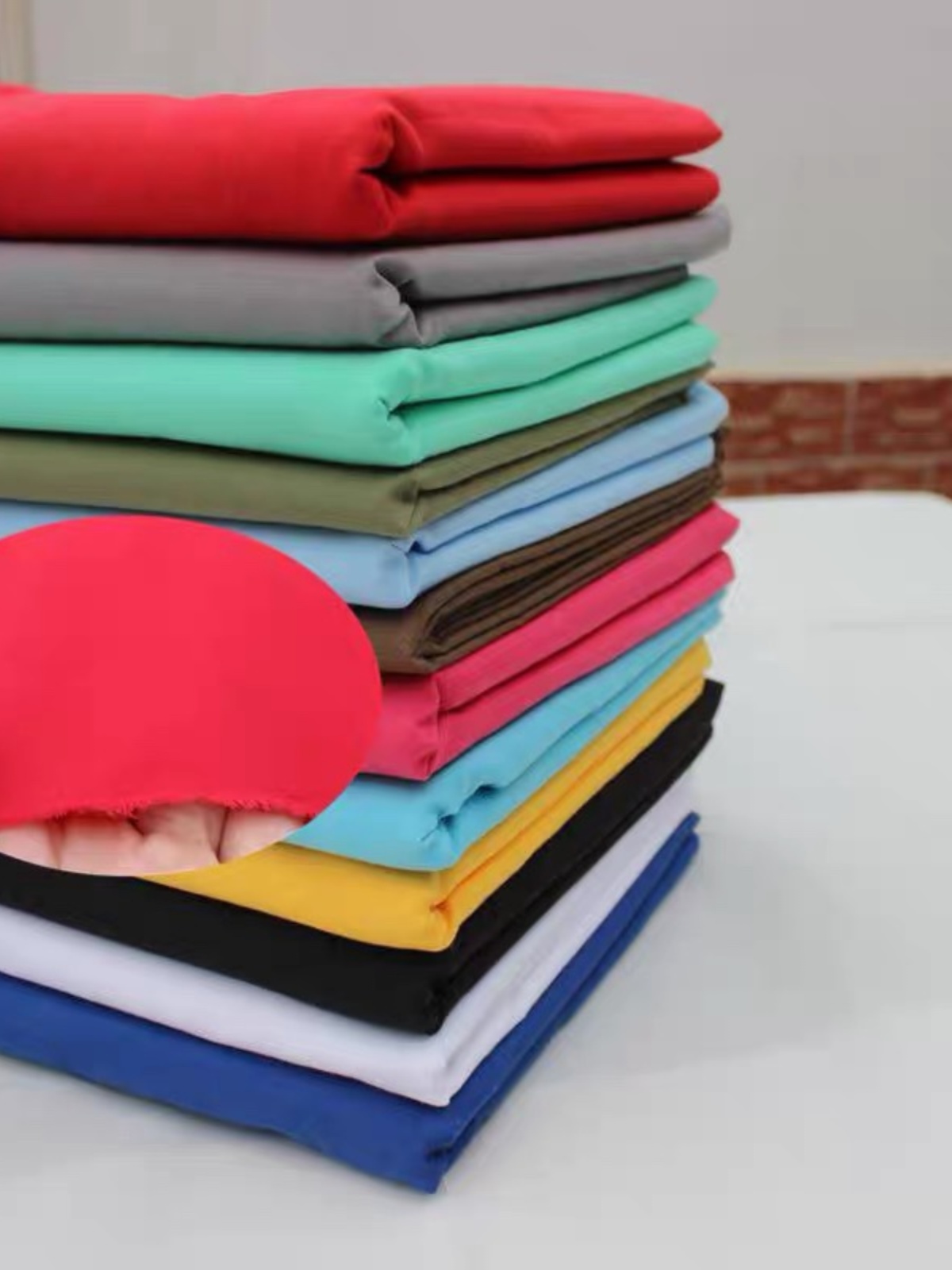 Tc Polyester Cotton Solid Color Fabric White Black Yellow Red Blue Plain Fabric Clothing Curtain Dustproof Bed Sheet Door Curtain Pocket Fabric