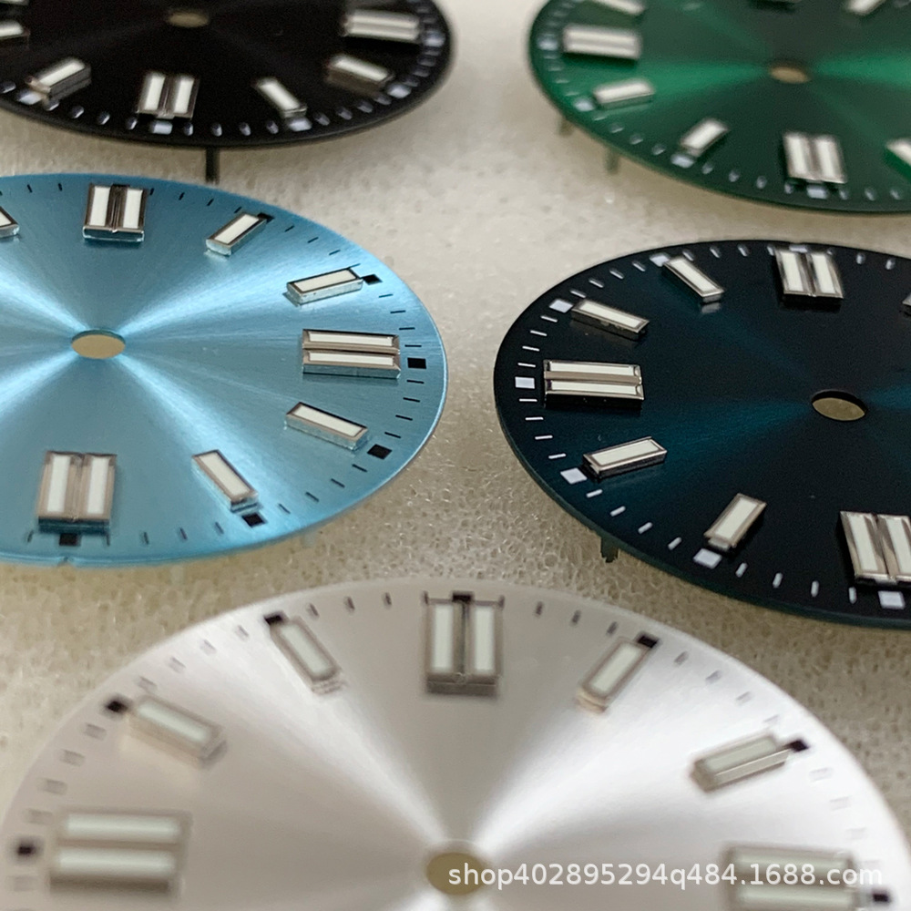 Watch Dial, Sun Pattern Dial, Green Luminous Lettering, Suitable for Nh35 8215 2836 Movement