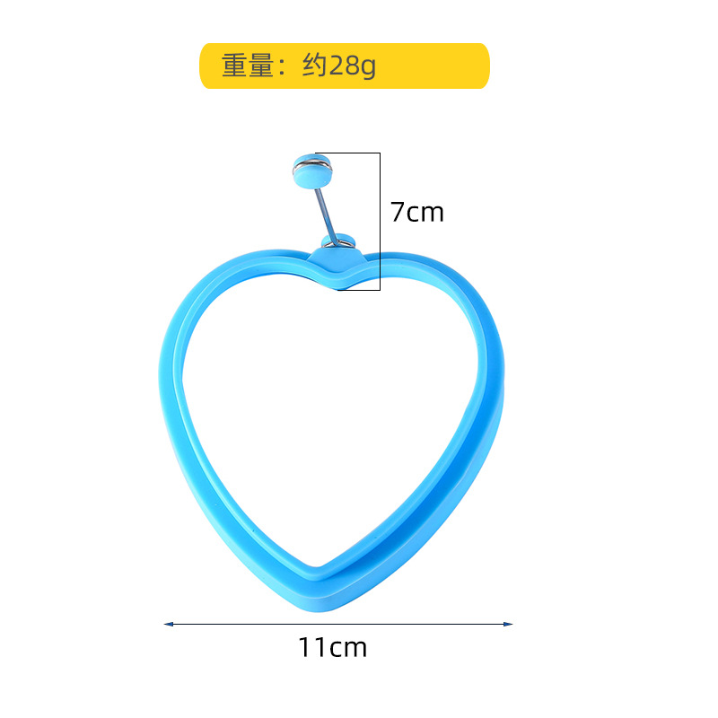 Silicone omelette with stainless steel handle heart-shaped omelette ring pancake poached egg kitchen creative baking mold