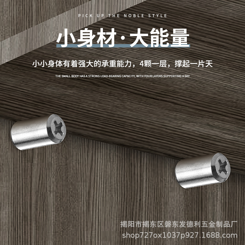Integrated Self-tapping Screw Laminate Holer Cabinet Body Fixing Cabinet Glass Fittings Storage Rack Nail Holer Support Partition Grain Holer Nail