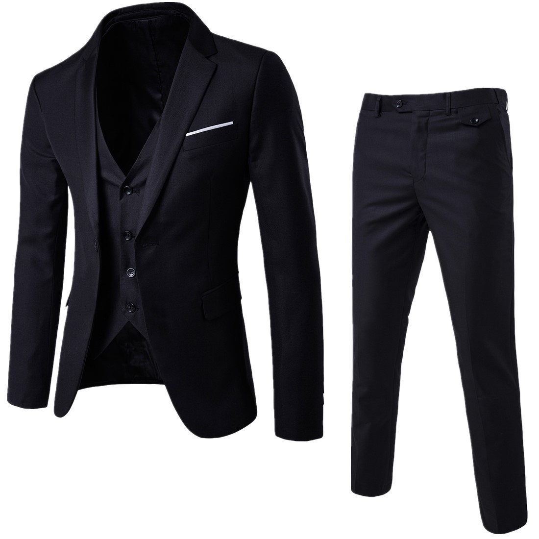 Cross-Border Export Men's Slim-Fit Black Dress Pants for Work Business Casual Formal Pants Men