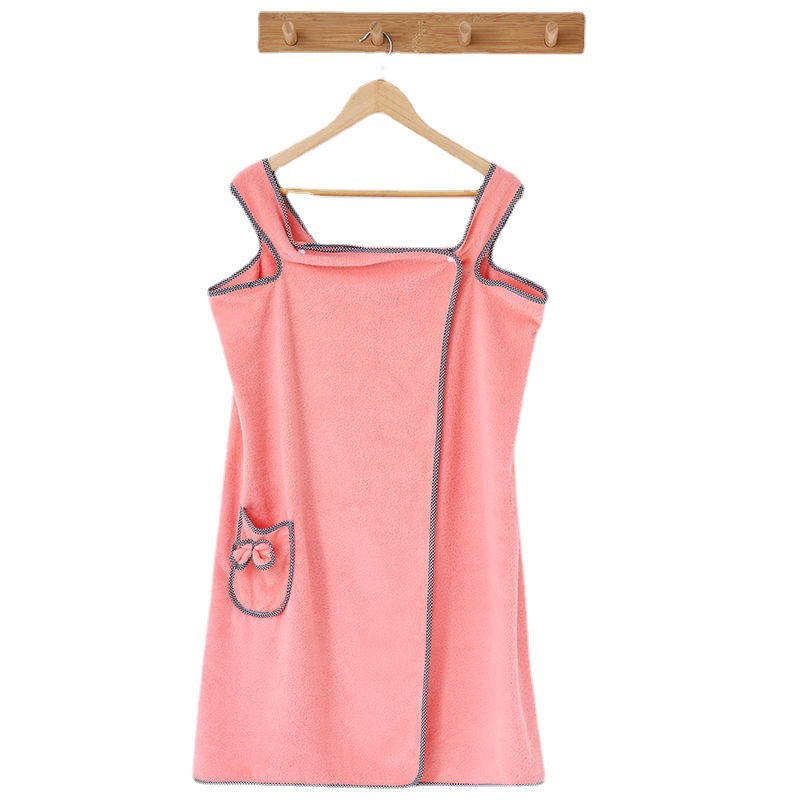 Manufacturer Wholesale Coral Velvet Bath Towel Adult Suspender Bath Skirt Headband Dry Hair Cap Shower Cap Towel Set Super Soft