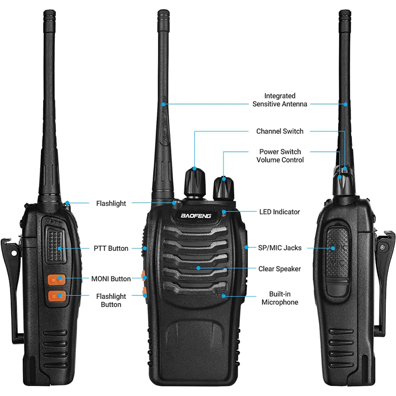 Baofeng Bf-888S Civilian Outdoor Walkie-Talkie Wireless Baofeng Handheld Outdoor Export English Version Manufacturer Wholesale