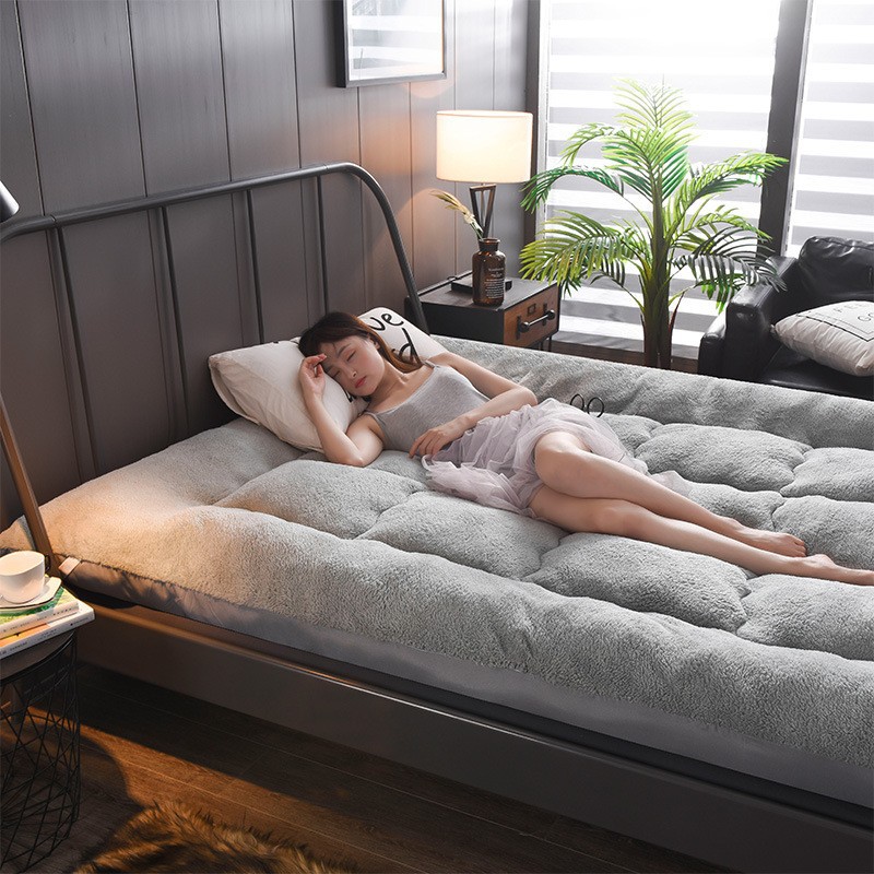 Lamb Velvet Fleece-Lined Thickeneded Mattress Winter Soft Cushion Home Double Mattress Quilt Floor Mattress Student Dormitory Tatami