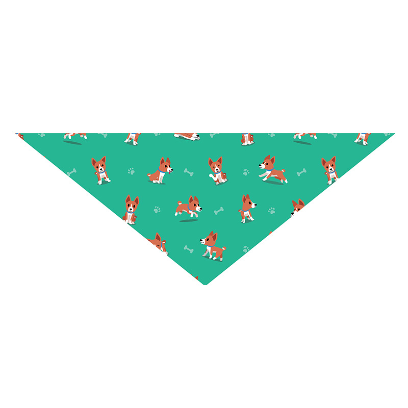 Foreign trade cross-border cat dog birthday diy custom polyester digital printing pet triangle towel saliva towel
