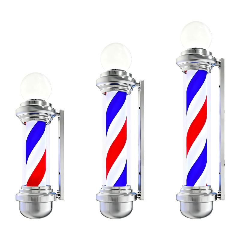 Outdoor Wall-Mounted Barber Pole Barber Shop Pole Hair Salon Rotating Light Barber Shop Rotating Light Hair Salon Sign Light