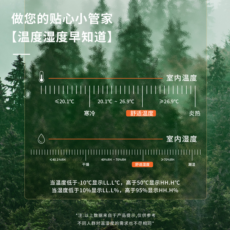 Deli LE505 Temperature and Humidity Meter Indoor LCD Electronic Temperature and Humidity Meter Lightweight Fashion Baby Room Humidity Meter Wholesale