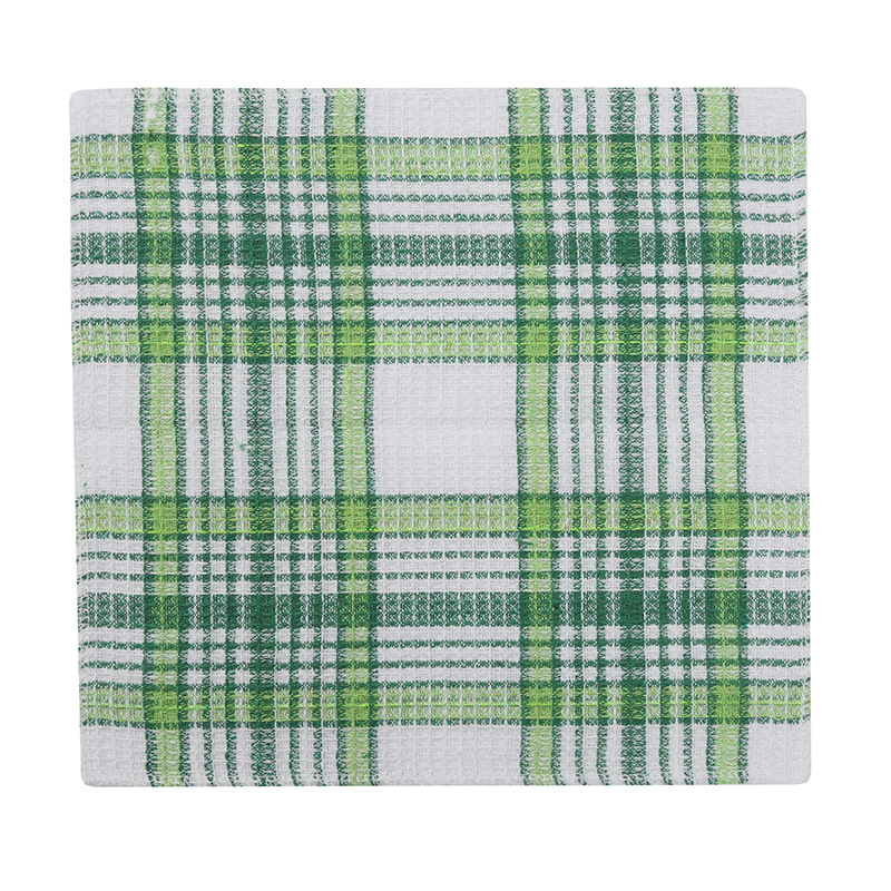 Cross-border Amazon double-sided dishwashing cloth kitchen supplies housekeeping housekeeping cleaning cloth lint-free check cleaning cloth