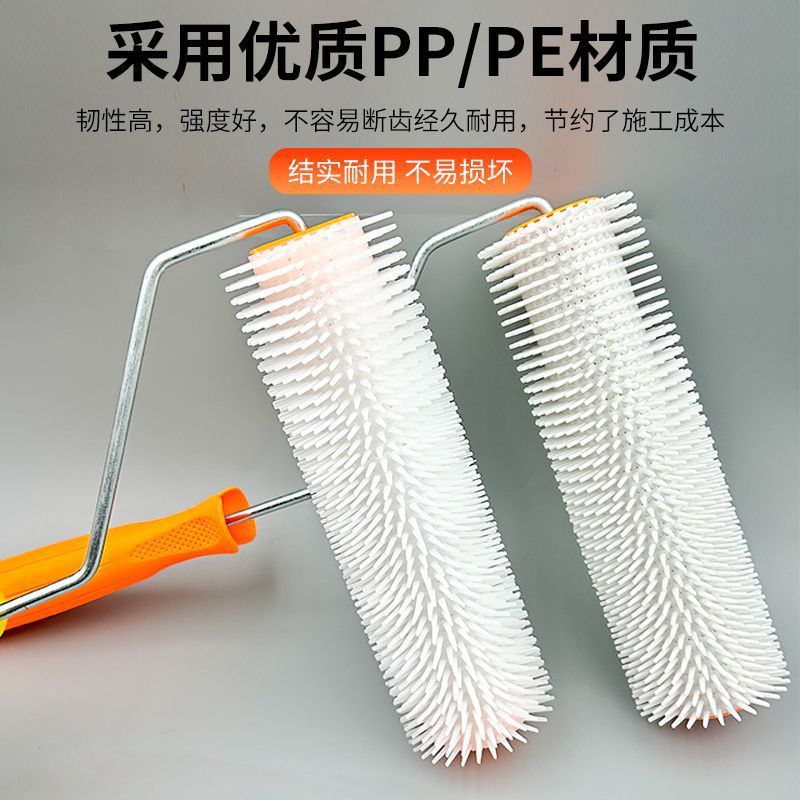 9inch Defoaming Roller Brush Cement Self-Leveling Tool 6inch Extended Tooth Epoxy Floor Paint Needle Puncture Defoaming Roller