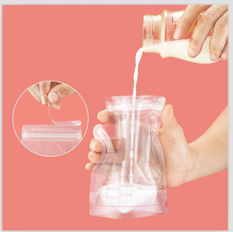 Disposable Milk Storage Bag Breast Milk Preservation Bag in Stock 150ml5oz/250ml8oz Pure English Breast Milk Bag