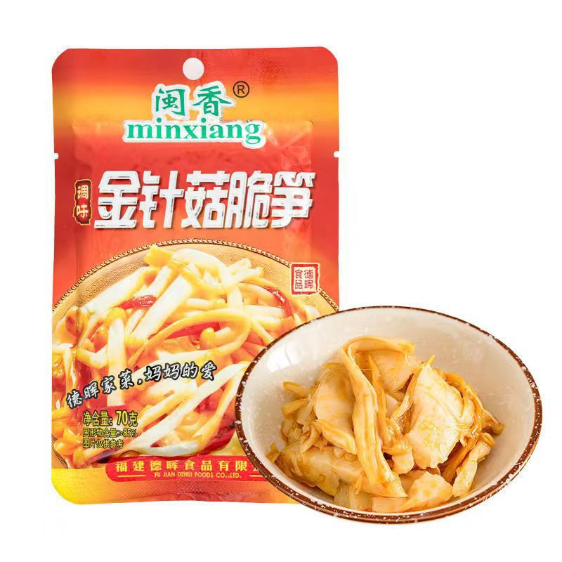 Flammulina velutipes crisp bamboo shoots authentic farm taste whole box meals breakfast with porridge appetizer small pickles whole box wholesale