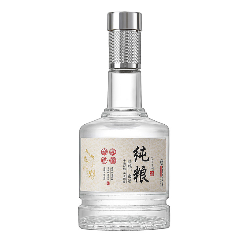 High-value liquor empty bottles transparent thickened glass bottles sealed one catty glass bottles full set of packaging with labels