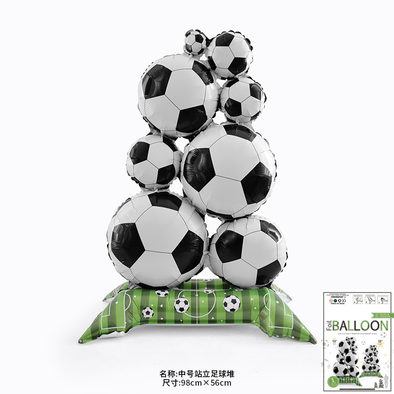 New Extra-Large Standing Football Trophy Aluminum Foil Balloon for World Cup Scene Decoration