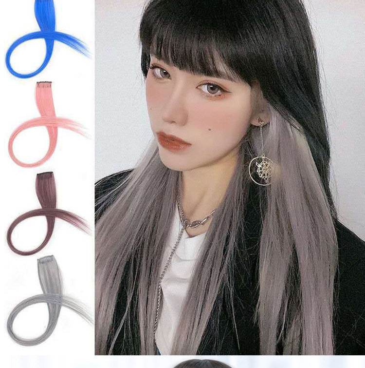 Парик с клипсой, окрашенный в цвет, длинные прямые волосы из высокотемпературного шелка, поддержка поколения волос