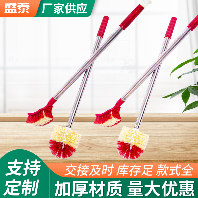 Оптовый набор туалетных щеток с длинной ручкой, щетка для туалета из нержавеющей стали, квадратная щетка для уборки в ванной