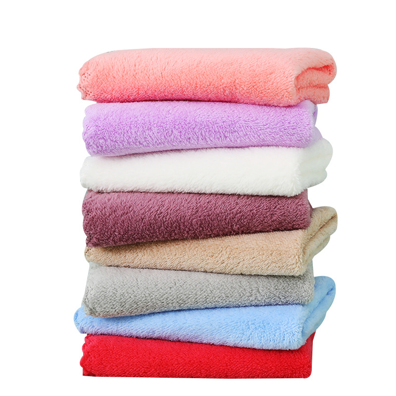 Coral Velvet Square Towel Wholesale Kindergarten Face Wash Towel Soft and Absorbent Household Kitchen Cleaning Rag Hand Towel