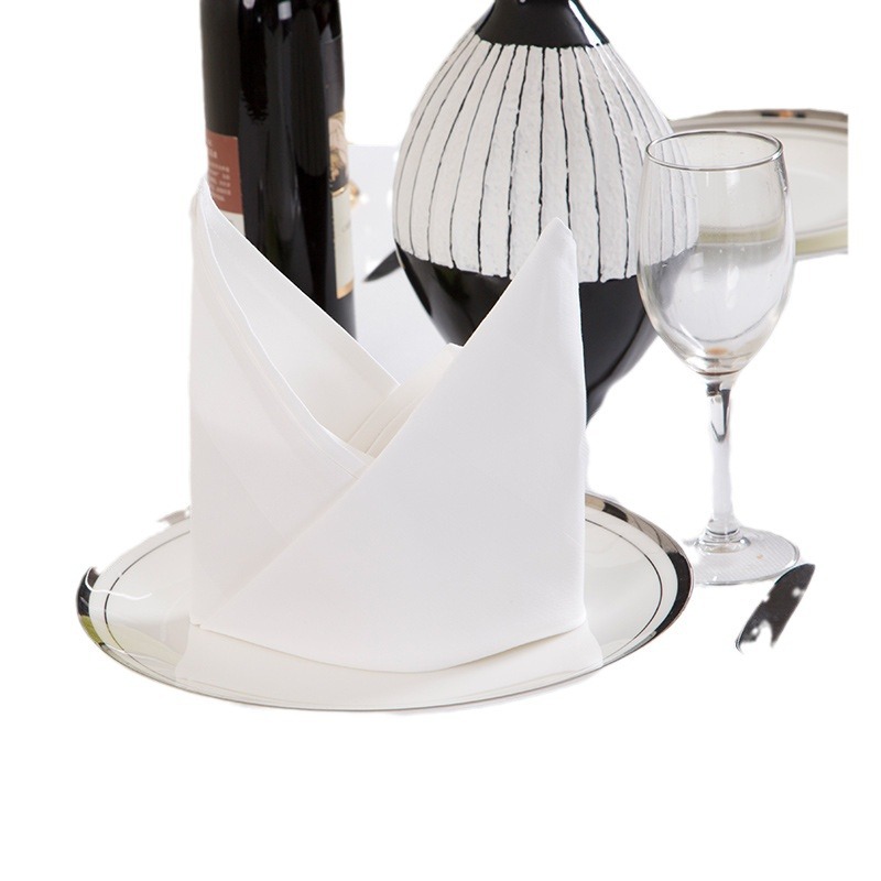 Pure white cotton mouth cloth hotel Western restaurant pure cotton napkin cloth folding flower mouth cloth Cup cleaning cloth lint-free