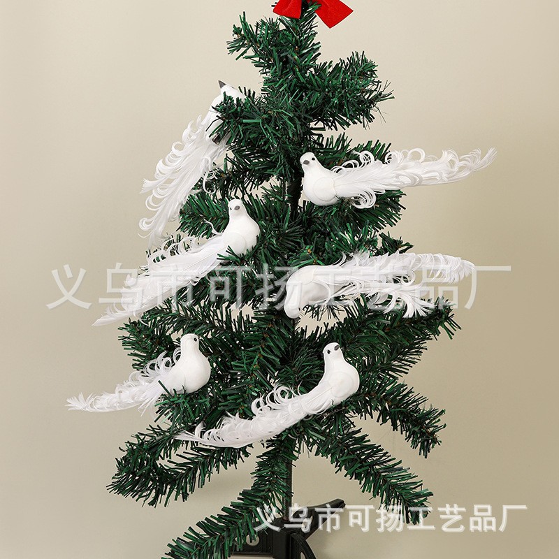 Симулированная пернатая птица садовое украшение фотопродукты голубь белый голубь рождественские ремесла искусственные птицы украшения