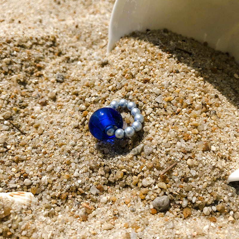 PN Glazed Beads Earrings Women's Summer 2022 New Entry Luxury Niche High-end French Style Earrings Small and Exquisite Jewelry