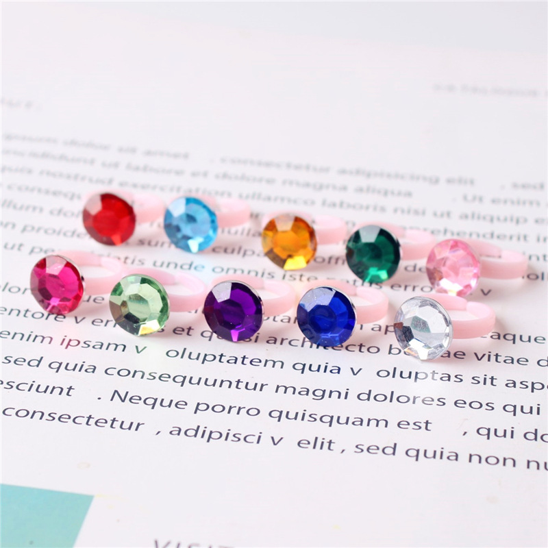 Kindergarten cute fruit shiny gem resin children's ring sweet flower bracelet cross-border little girl ring