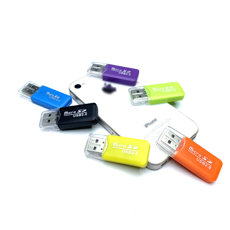 Factory wholesale full test cool card reader TF card/mobile phone memory card high speed USB 2.0 card reader
