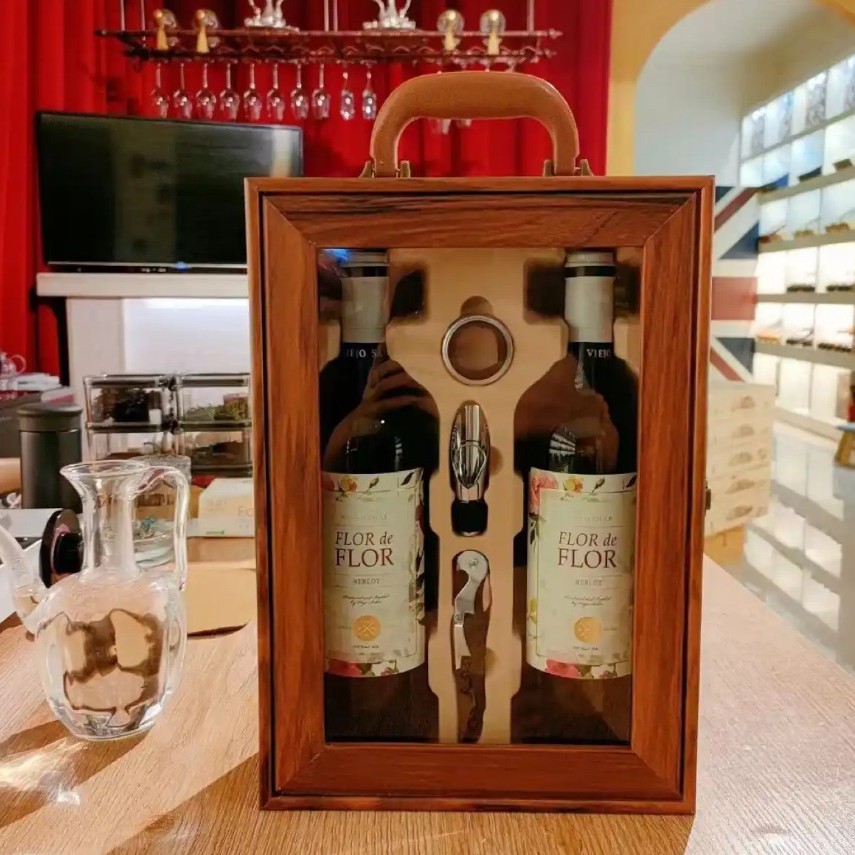 Wooden Red Wine Box, Wooden High-End Wine Box, High-End Wine Box, Gift Box, High-End Wooden Liquor Box