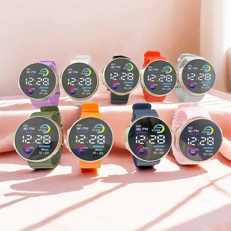 Factory Direct Supply Cross-Border Round Marine Watch for Kidsren Fashion Simple Sports Student Led Digital Wholesale Dial