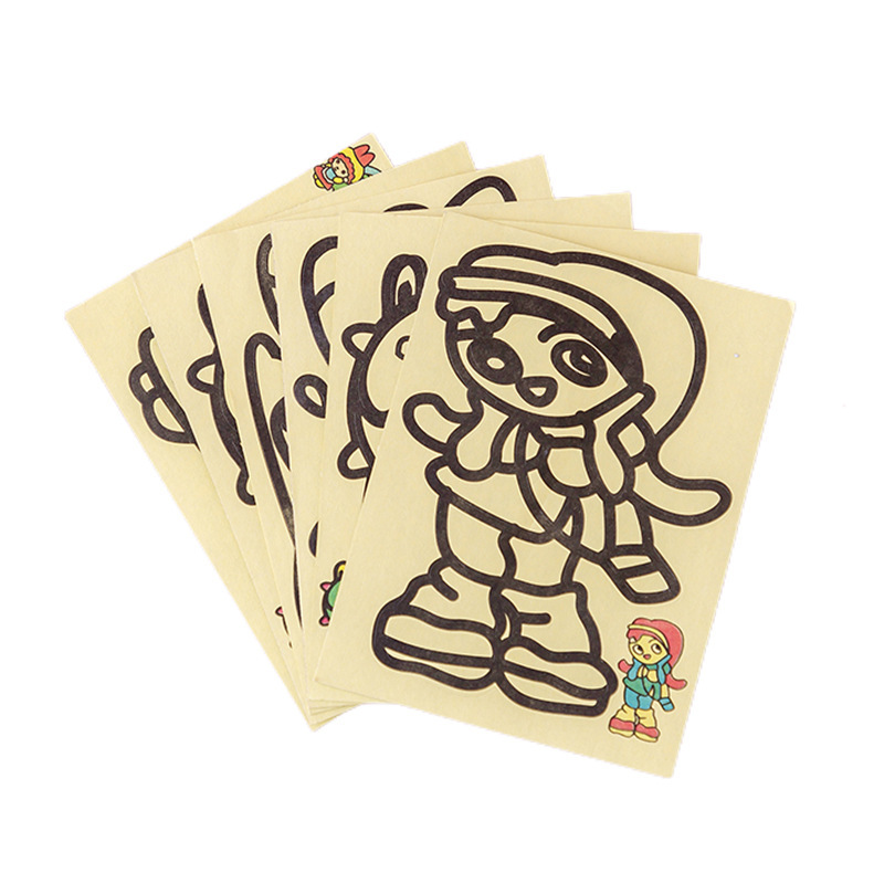 Children's Sand Painting Set, Male and Female Baby DIY Handmade Creative Colored Sand Making Kindergarten Cartoon Educational Gift