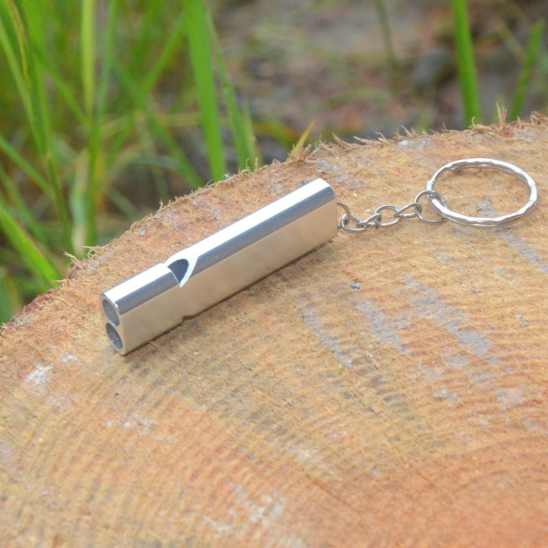 Aluminum Alloy Dual-Frequency Survival Whistle Double-Tube Outdoor Survival Life-Saving Whistle Equipment Edc Tools Outdoor Whistle